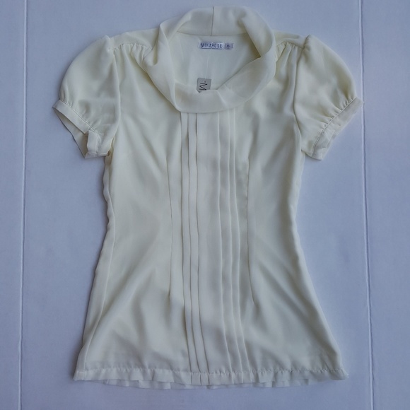 Mikarose Tops - NWT Mikarose cowl neck chiffon cream top